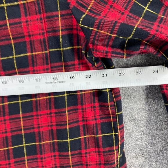 5/$45 Forever 21 Shirt Men L Large Red Plaid Button Up Collared Long Sleeve - Picture 6 of 8